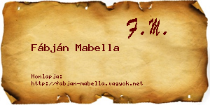 Fábján Mabella névjegykártya